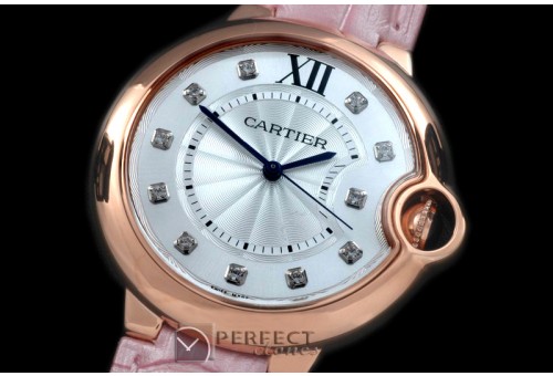 CARBA-MID-16L Ballon De Cartier Mid RG/LE White Diam Miyota