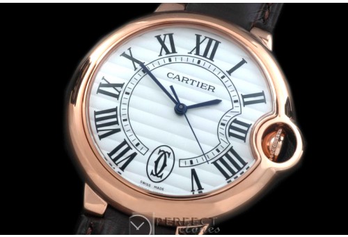 CARBA-MID-12L Ballon De Cartier Mid RG/LE White Roman Miyota