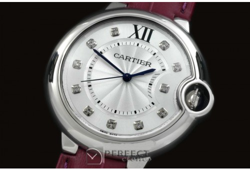 CARBA-MID-06L Ballon De Cartier Mid SS/LE White Diam Miyota