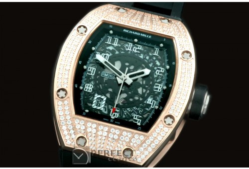 RM010-111 RG/RU Diam/Black Asian 21J Decorated