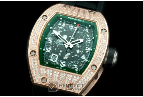 RM010-115 RG/RU Diam/Green Asian 21J Decorated