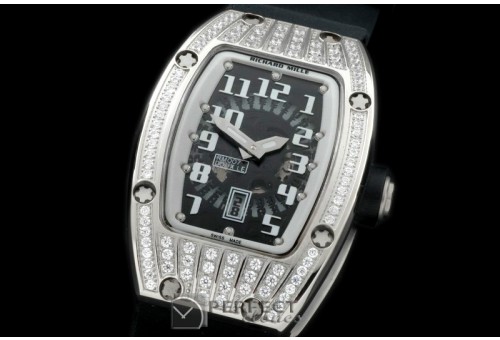 RM007-201D SS/RU/Diam Black/White Asian 21J Decorated