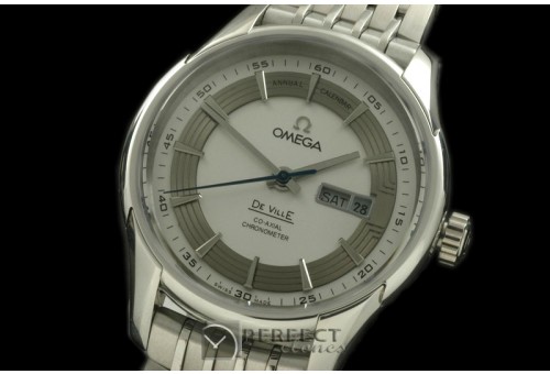 OMDE0503S Deville Hour Vision Co Axial Day/Date SS/SS White/Gre