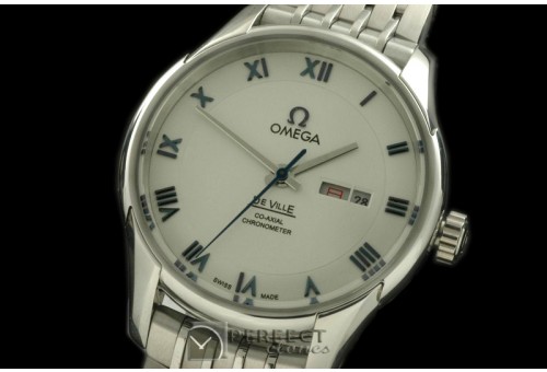 OMDE00506S Deville Hour Vision Co Axial Day/Date SS/SS White Mi