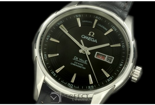 OMDE00502 Deville Hour Vision Co Axial Day/Date SS/LE Black Miy