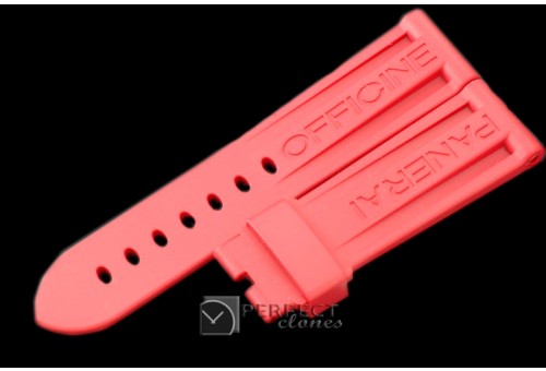 PNA00027 24/22 Pink Rubber Strap for 44mm Pams