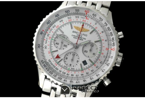 BLNVGMT-101 Navitimer GMT SS/SS White A-7500