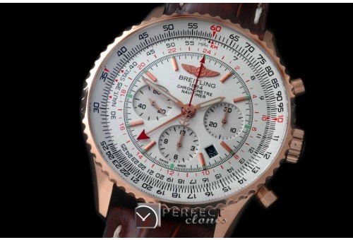 BLNVGMT-111L Navitimer GMT RG/LE White A-7500