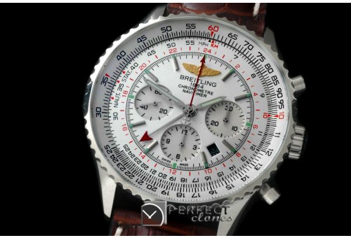 BLNVGMT-101L Navitimer GMT SS/LE White A-7500