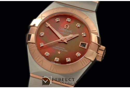 OMCO00809 Double Eagle Ladies Auto SS/RG Brown Diamonds J-Miyota