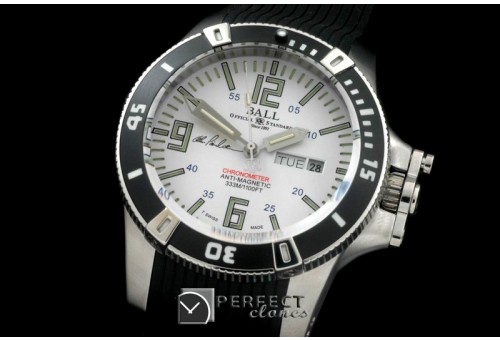 BALL10056 Hydrocarbon DayDate SS/LE White J-Miyota 8205