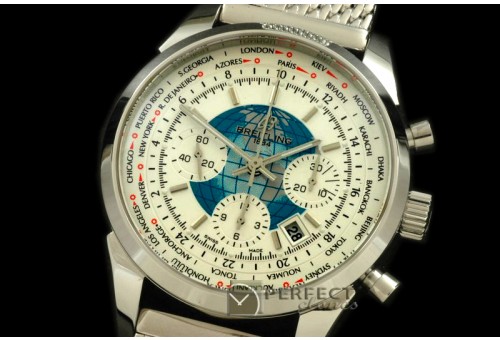 BLT01036S TransOcean Chrono Unitime Chrono SS/LE White A-77528
