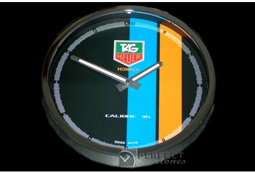 TGDC10002 Dealer Clock Monaco Gulf Style SS/Blk Swiss Quartz