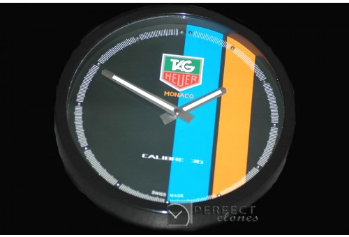 TGDC10012 Dealer Clock Monaco Gulf Style PVD/Blk Swiss Quartz