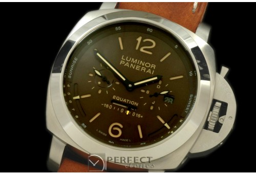 PN36502 Pam 365 195Tourbillon Equation of Time SS/LE Brown Asi