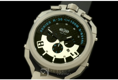 WLD30054 K36 Chronograph SS/RU Black/Blue Jap Qtz