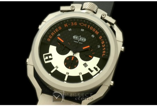 WLD30055 K36 Chronograph SS/RU Black/Orange Jap Qtz