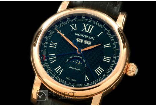 PPCA10027 Classic Perpetual Calendar RG/LE Black Asian 2813