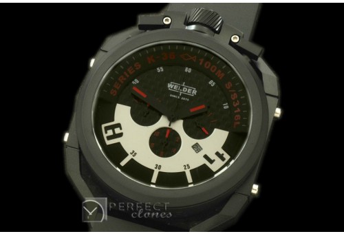 WLD30057 K36 Chronograph PVD/RU Black/Red Jap Qtz