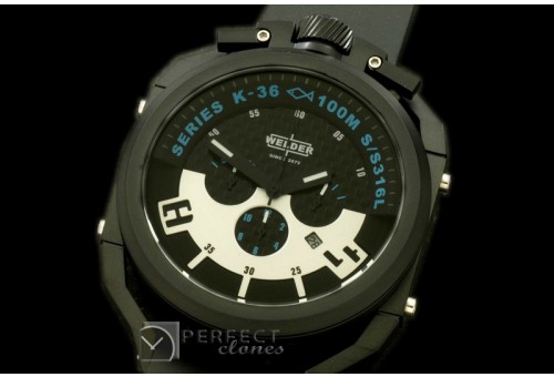 WLD30059 K36 Chronograph PVD/RU Black/BlueJap Qtz