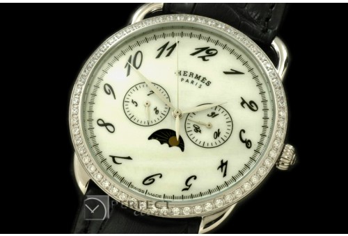 HE10031D Arceau Calendar SS/LE/Diam White Jap Quartz