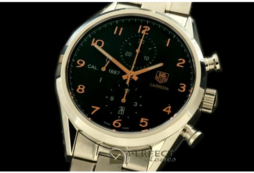 TG1887-007 Carrera 1887 Vintage Chrono SS/SS Black A-7750