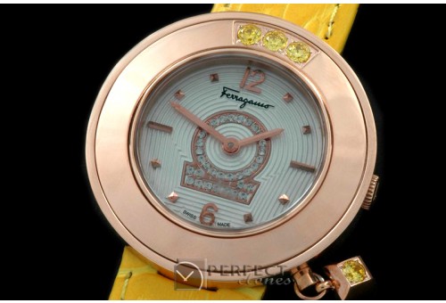 FGM01037 Gaucino Sparkling Ladies RG/LE White/Yellow Swiss Quart