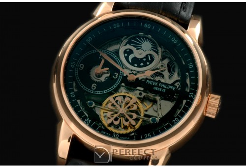 PPDT10007 Skeleton Duo Time/Moon Phase SS/LE Black Asian 2813