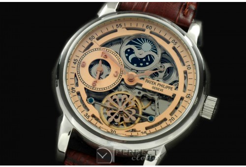 PPDT10003 Skeleton Duo Time/Moon Phase SS/LE R-Gold Asian 2813