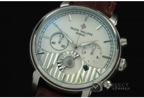 PPCC01001 Classic Chrono SS/LE White Jap Qtz Chrono