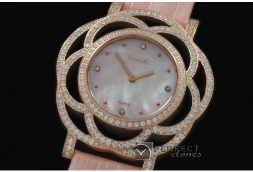 CHJW-112 Jewellery Watches Ladies RG/Diam/LE MOP Salmon Swiss Qt