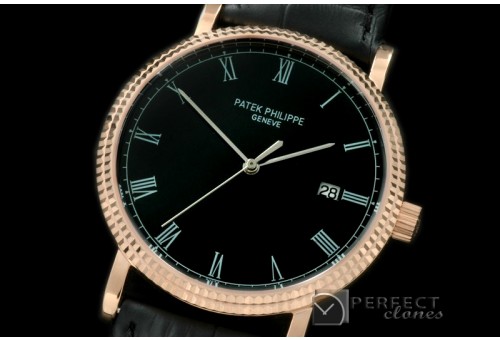 PP00127 Calastrava Automatic RG/LE Black Asian 2824