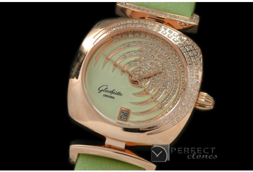 GLPV-119 Pavonina Ladies RG/ST Lime Green Swiss Quartz