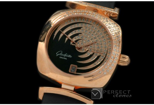 GLPV-112 Pavonina Ladies RG/ST Black Swiss Quartz