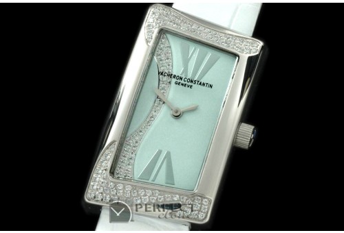 VC1972-101D 1972 Ladies SS/Diam/LE White Swiss Qtz
