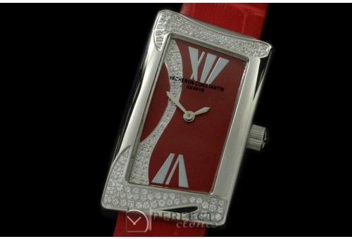 VC1972-105D 1972 Ladies SS/Diam/LE Red Swiss Qtz