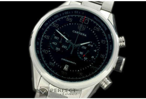 TG-50-102S Carrera 50yrs Chrono SS/SS Black Jap OS2Quartz