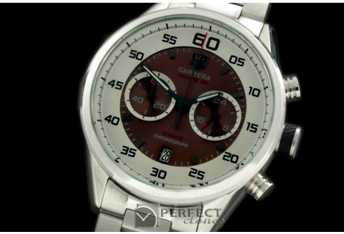 TG-50-104S Carrera 50yrs Chrono SS/SS White/Brown Jap OS2Quart