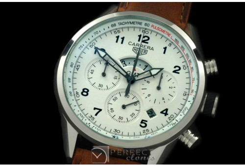 TG-GMT-101L Carrera 50yrs GMT Chrono SS/SS White Jap OS2Quartz