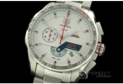 TGCA10201 Grand Carrera GT SS/SS White Jap Quartz Chrono