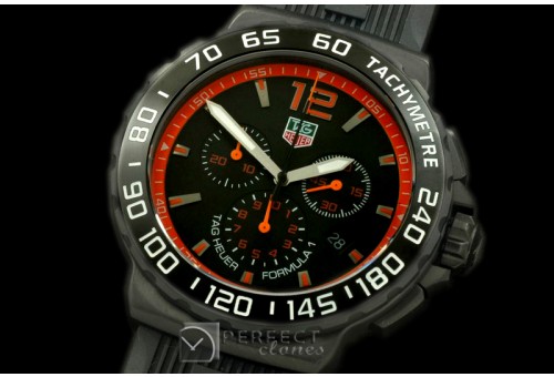 TGF1-01044 Formula 1 PVD/RU Blk/Org Swiss Eta Quartz Chrono