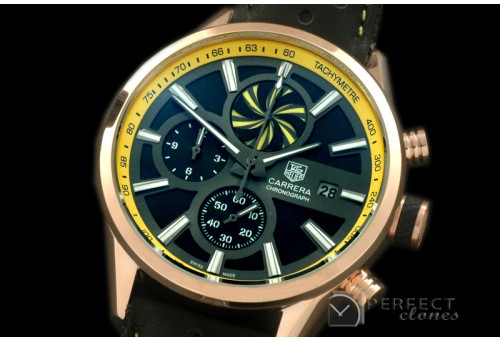 TG-50-007R Carrera 50yrs Anni Chrono RG/LE Black/Ylw Jap OS2Qu