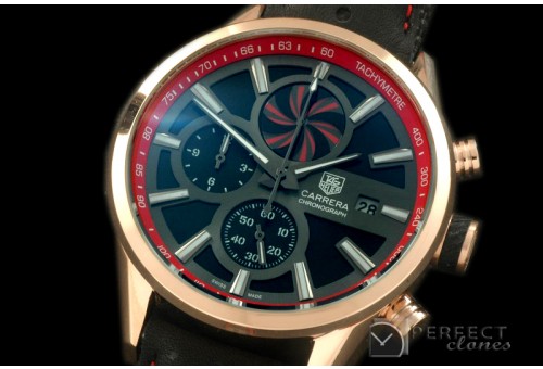 TG-50-008R Carrera 50yrs Anni Chrono RG/LE Black/Red Jap OS2Qu