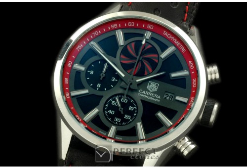 TG-50-003L Carrera 50yrs Anni Chrono SS/LE Black/Red Jap OS2Qu