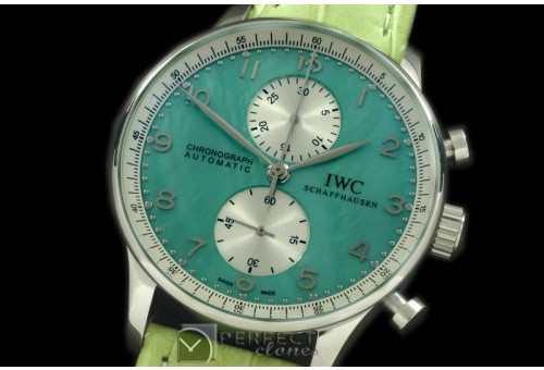 IWPG10103 Portuguese Chrono SS/LE MOP Green Jap OS20