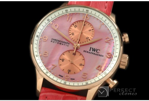 IWPG10098 Portuguese Chrono RG/LE MOP Pink Jap OS20