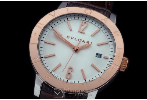 BVL00106L Bulgari Bulgari Auto SS/RG/LE White Jap Miyota 9015