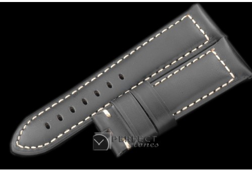 PNA00306 24/22 Calf Leather Black/White Stitches for 44mm Pa