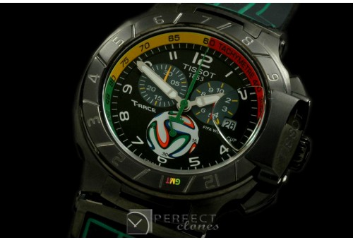 TS10003 2014 Fifa World Ed Chrono PVD/RU Black/Green Swiss Eta Q