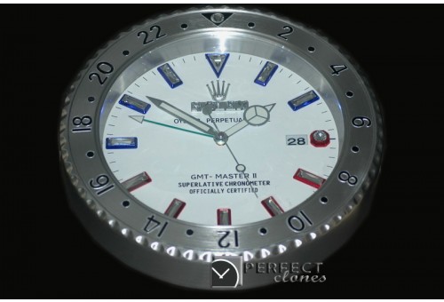 RLDC20117 Dealer Clock GMT Style White Steel Swiss Quartz